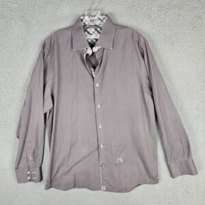 John Lennon Dress Shirt Men's 16.5/17 Formal Oxford Long Sleeve Collar Button-Up